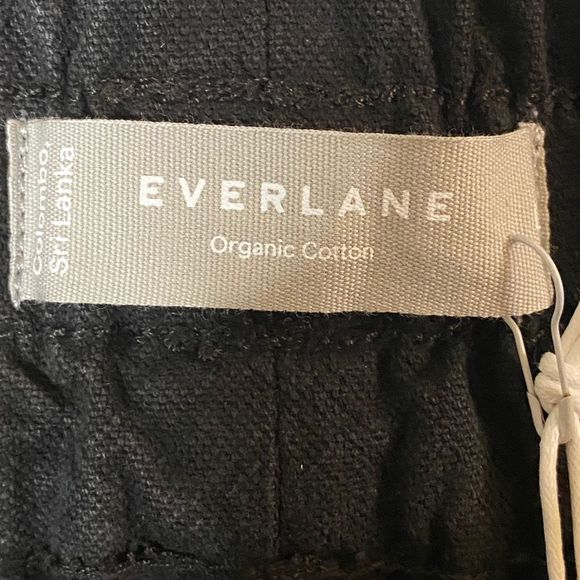 Everlane Women's Black Wide-Leg Ankle Work Pants Size L with Drawstring Closure - Picture 15 of 16